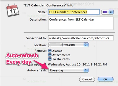 iCal window